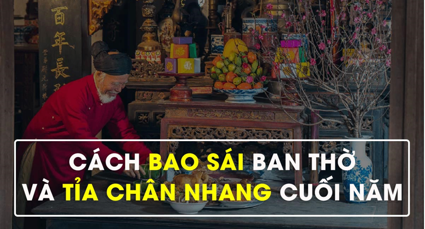 Rút tỉa chân hương nhang, bao sái ban thờ trước dịp Tết Nguyên Đán