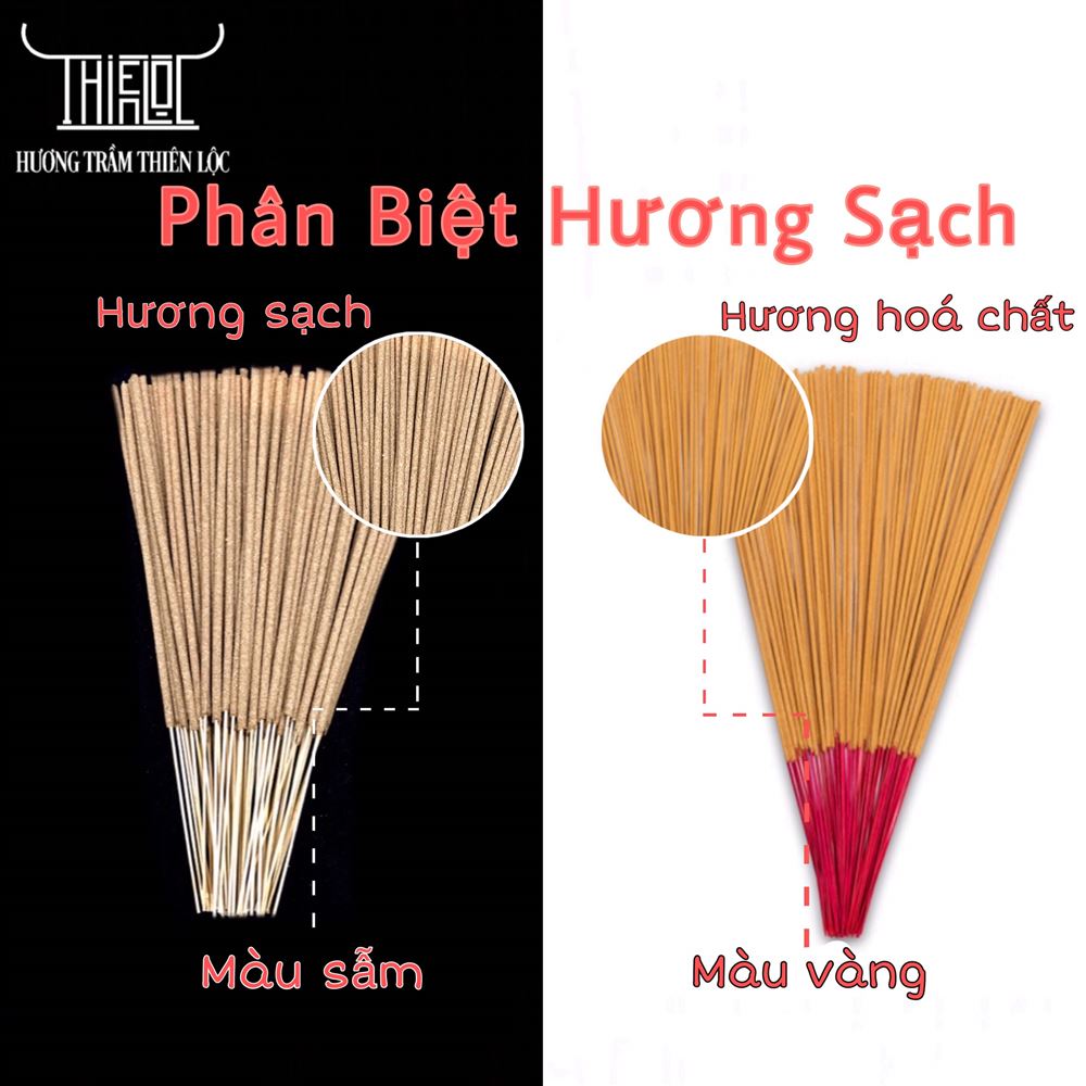 Cách phân biệt hương tự nhiên và hương có ngâm tẩm hóa chất.